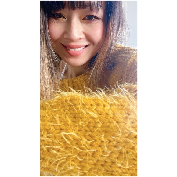 Cozy Fuzzy Off Shoulder Cable Knit Sweater Top - Picture 3 of 5